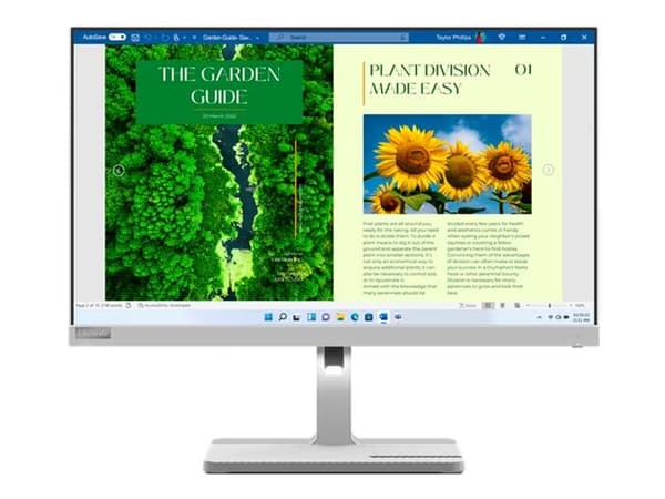 Lenovo L24m-40 - LED-skjerm - 24" (24" synlig) - 1920 x 1080 Full HD (1080p) - VA - 250 cd/m² - 4 ms - HDMI, VGA - skygrå
