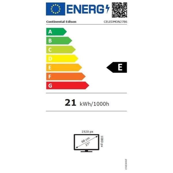 PC-skärm - CONTINENTAL EDISON - CELEDMON27B6 - 27 FHD - VA-panel - 5 ms - 100 Hz - HDMI / VGA
