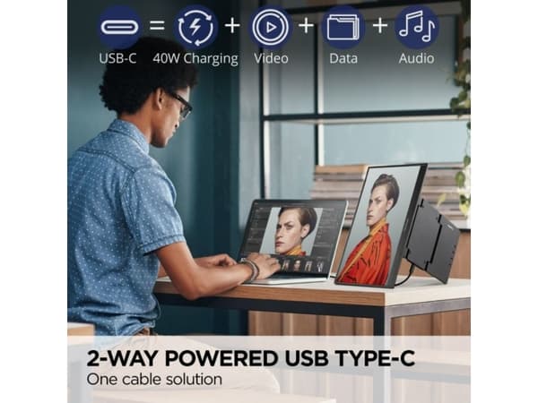 Viewsonic VP Series VP16-OLED, 40,6 cm (16"), 1920 x 1080 piksler, Full HD, OLED, 1 ms, Sort