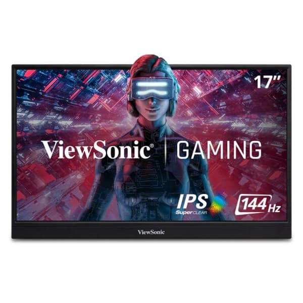 Viewsonic VX1755 17,2" 1920 x 1080 bärbar LED-spelskärm, IPS 144Hz, Premium Freesync, Mini HDMI, 2 USB Type-C Svart, Grå