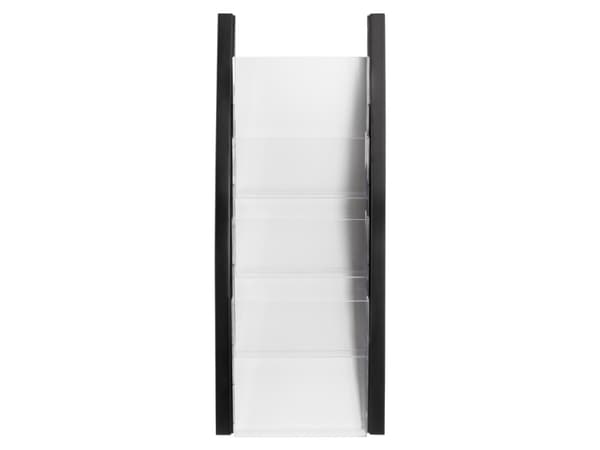 helit veggbrosjyreholder, DIN A5 portrett, 4 rom, sorte sidepaneler laget av farget PP, rom laget av krystallklar PS (h6270295)