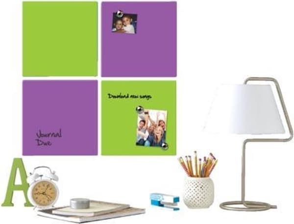 Nobo Dry Erase Mini Magnetic Whiteboard - Inkluderar whiteboardmarkör, magneter och monteringsdekaler - 36 x 36 cm - Grön