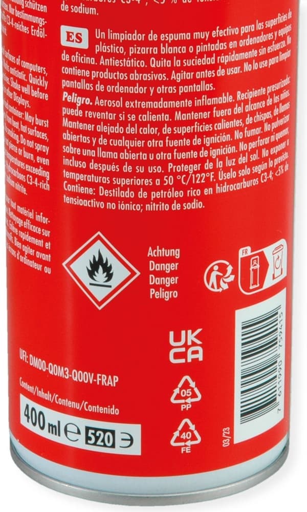 ROLINE antistatisk skumrens, 400 ml