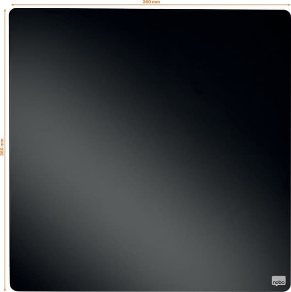 Nobo Dry Erase Mini Magnetic Whiteboard - Inkluderer tavlemarkør, magneter og monteringsmærkater - 36 x 36 cm - Sort