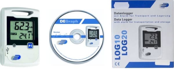 Dostmann Electronic 5005-1002 LOG20 sæt Multidatalogger Mængde der skal måles Temperatur, luftfugtighed -30 til 60 °C 0 til