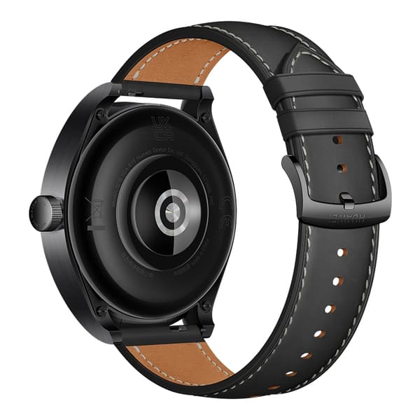 Huawei Watch Buds - 47 mm - rostfritt stål - smartklocka med rem - läder - handledsstorlek: 140-210 mm - display 3,6 cm (1,43") - Bluetooth, NFC - 66,