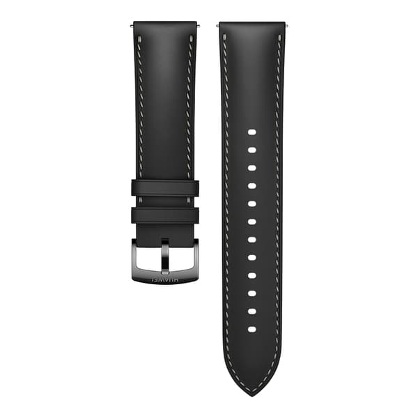 Huawei Watch Buds - 47 mm - rostfritt stål - smartklocka med rem - läder - handledsstorlek: 140-210 mm - display 3,6 cm (1,43") - Bluetooth, NFC - 66,