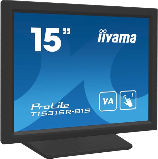 IIYAMA T1531SR-B1S 38,1 cm 38,10 cm (15") Resistive Touch VA -paneeli 1024x768 Kaiuttimet VGA DisplayPort HDMI 300cd/m kosketus-USB-liitännällä [Energ