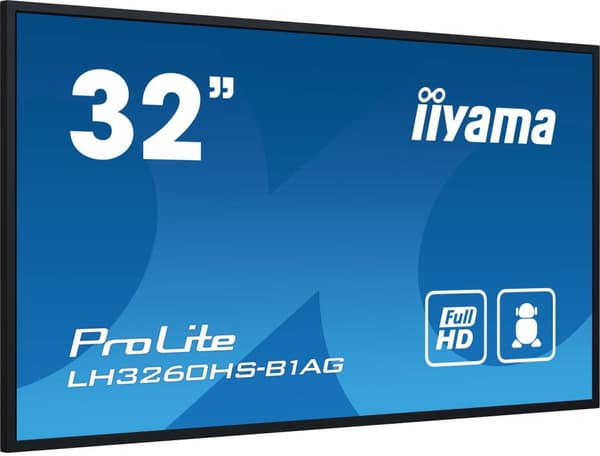 iiyama PROLITE Digital A-board 80 cm (31,5") LED WLAN 500 cd/m² Full HD Svart Inbyggd processor Android 11 24/7 (LH3260HS-B1AG)