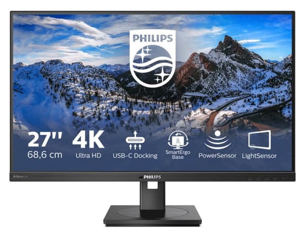 Philips P-line 279P1 - LED-skærm - 68,6 cm (27") - 3840 x 2160 4K @ 60 Hz - IPS - 350 cd/m² - 1000:1 - 4 ms - 2xHDMI, DisplayPort, USB-C - Højttaler -