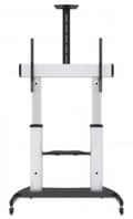 Miniatyrbillede 3 af 6: Manhattan Heavy-Duty Premium Multimedia TV-vogn - Kurv til LCD / Plasmapanel / AV-system / Kamera - Aluminium - Sort, Sølv - Skærmstørrelse: 152,4-254