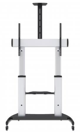 Manhattan Heavy-Duty Premium Multimedia TV-vogn - Kurv til LCD / Plasmapanel / AV-system / Kamera - Aluminium - Sort, Sølv - Skærmstørrelse: 152,4-254