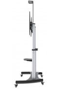 Miniatyrbillede 4 af 6: Manhattan Heavy-Duty Premium Multimedia TV-vogn - Kurv til LCD / Plasmapanel / AV-system / Kamera - Aluminium - Sort, Sølv - Skærmstørrelse: 152,4-254