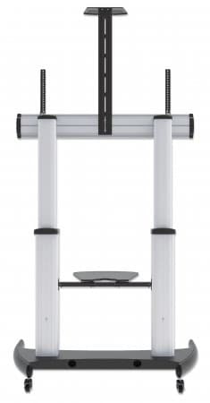Manhattan Heavy-Duty Premium Multimedia TV-vogn - Kurv til LCD / Plasmapanel / AV-system / Kamera - Aluminium - Sort, Sølv - Skærmstørrelse: 152,4-254