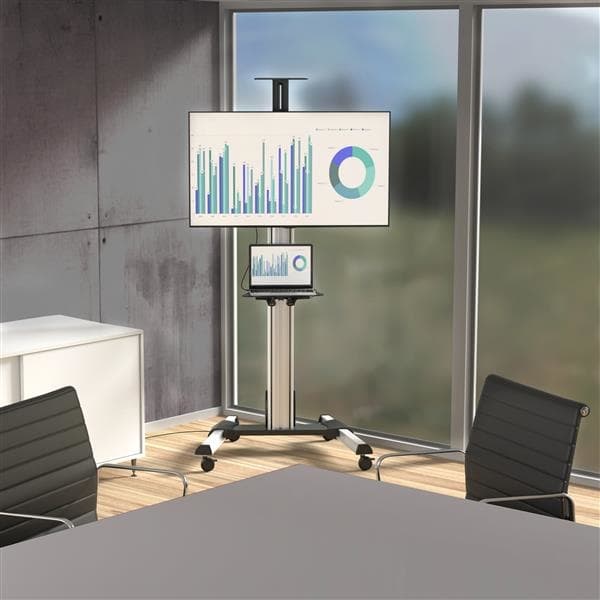 StarTech.com TV-vogn - Til tv fra 81,30 cm (32") til 177,80 cm (70") - Højdejustering med ét tryk - Vogn til plasma- eller LCD-tv - Plast, aluminium,