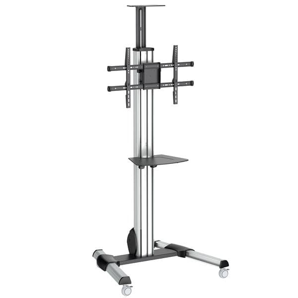 StarTech.com TV-vogn - Til tv fra 81,30 cm (32") til 177,80 cm (70") - Højdejustering med ét tryk - Vogn til plasma- eller LCD-tv - Plast, aluminium, Sort, Rustfrit stål