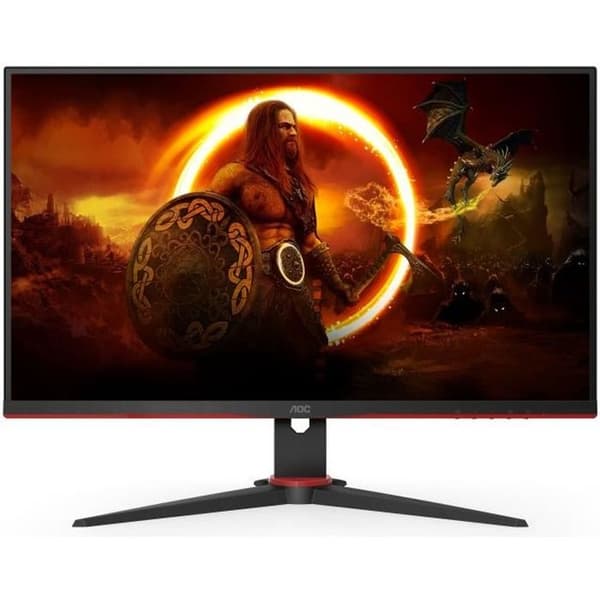 PC Gamer-skärm - AOC - Q27G2E/BK - 27" - VA-panel - QHD - 1ms - 155Hz - HDMI 2.0 x 2 DisplayPort 1.2 x 1 - Pivot - Adaptiv synkronisering Svart, Röd