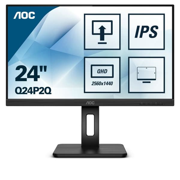 AOC Q24P2Q - LED-skärm - 23,8" - 2560 x 1440 1440p (Quad HD) @ 75 Hz - IPS - 250 cd/m² - 1000:1 - 4 ms