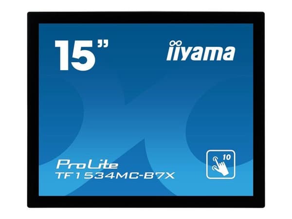 SCREEN IIYAMA 15" Open Frame Touch Black PCAP 10pts 700:1 1024x768 USB VGA HDMI Display Port 330cd/m² 8ms Country/Portrait TF1534MC-B7X