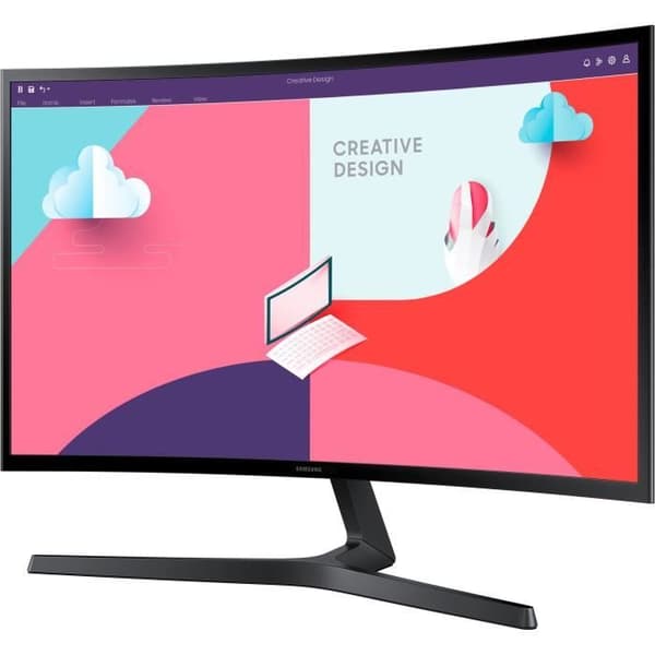Böjd PC-skärm - SAMSUNG S24C366EAU - 24" FHD - VA-panel - 4 ms - 75Hz - HDMI / VGA - AMD FreeSync