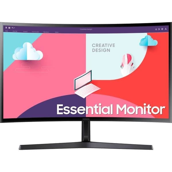 Böjd PC-skärm - SAMSUNG S24C366EAU - 24" FHD - VA-panel - 4 ms - 75Hz - HDMI / VGA - AMD FreeSync