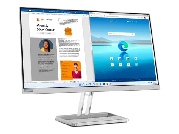 Lenovo L27i-40 - LED-näyttö - 27" - 1920 x 1080 Full HD (1080p) @ 100 Hz - IPS - 300 cd/m² - 1300:1 - 4 ms - 2xHDMI, VGA - kaiuttimet - pilvenharmaa