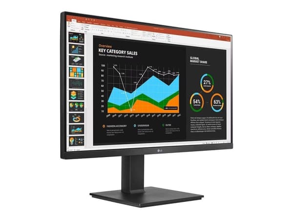 LG 27BQ75QB-B - LED-skjerm - 27" - 2560 x 1440 QHD @ 75 Hz - IPS - 350 cd/m² - 1000:1 - HDR10 - 5 ms - HDMI, DisplayPort, USB-C - høyttalere - svart