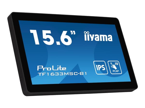 iiyama ProLite TF1633MSC-B1 - LED-skjerm - 15.6" - åpen ramme - berøringsskjerm - 1920 x 1080 Full HD (1080p) @ 60 Hz - IPS - 450 cd/m² - 1000:1 - 5