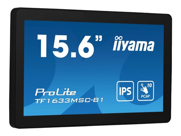 iiyama ProLite TF1633MSC-B1 - LED-skjerm - 15.6" - åpen ramme - berøringsskjerm - 1920 x 1080 Full HD (1080p) @ 60 Hz - IPS - 450 cd/m² - 1000:1 - 5