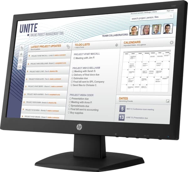HP V197 computer monitor 18.5" 1366 x 768 pixels WXGA LED Black V5J61AA#ABB