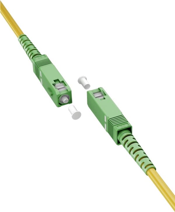 Goobay Fiberoptisk kabel (FTTH), Singlemode (OS2) Gul, gul (Simplex), 3 m plugg SC-APC (8°) &gt; plugg SC-APC (8°), halogenfri kabelmantel (LSZH)