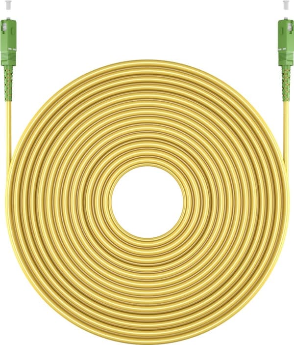 Goobay Fiberoptisk kabel (FTTH), Singlemode (OS2) Gul, gul (Simplex), 3 m plugg SC-APC (8°) &gt; plugg SC-APC (8°), halogenfri kabelmantel (LSZH)