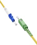 Miniatyrbilde 5 av 7: Goobay Fiberoptisk kabel (FTTH), Singlemode (OS2) Gul, gul (Simplex), 10 m plugg SC-APC (8°) &gt; LC-plugg (UPC), halogenfri kabelkappe (LSZH)