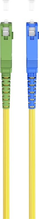 Goobay Fiberoptisk kabel (FTTH), Singlemode (OS2) Gul, gul (Simplex), 2 m plugg SC-APC (8°) > SC-plugg (UPC), halogenfri kabelkappe (LSZH)