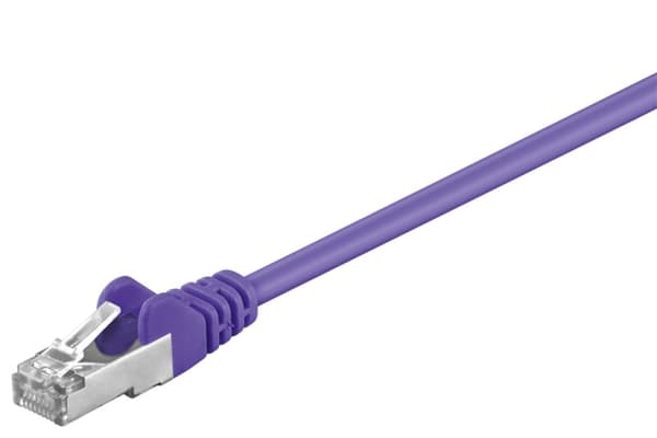 Goobay Kretskabel CAT 5e, SF/UTP, fiolett, 1,5 m kobberbelagt aluminiumtråd (CCA)