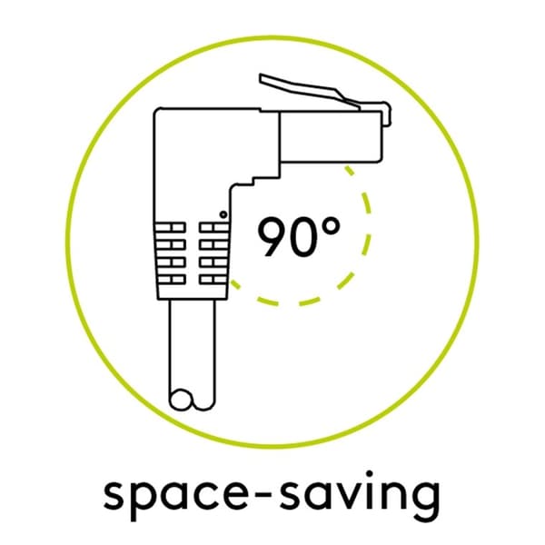 Goobay Kretskabel CAT 5e, 2x 90° vinklet, U/UTP, hvit, 10 m kobberbelagt aluminiumtråd (CCA), 2x RJ45-plugg 90° (8P8C)