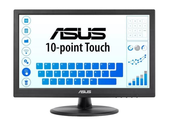 ASUS VT168HR computer monitor 39.6 cm (15.6") 1366 x 768 pixels WXGA LED Touchscreen Black Sort