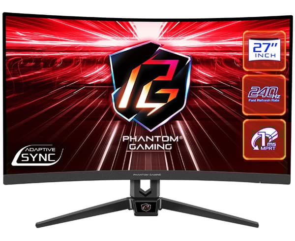 Phantom Gaming by Asrock monitor PG27F15RS1A prohnutý  27" / VA / 1920x1080 /240Hz/ 300cd/m2 /1ms/DP/2x HDMI/repro/VESA Svart