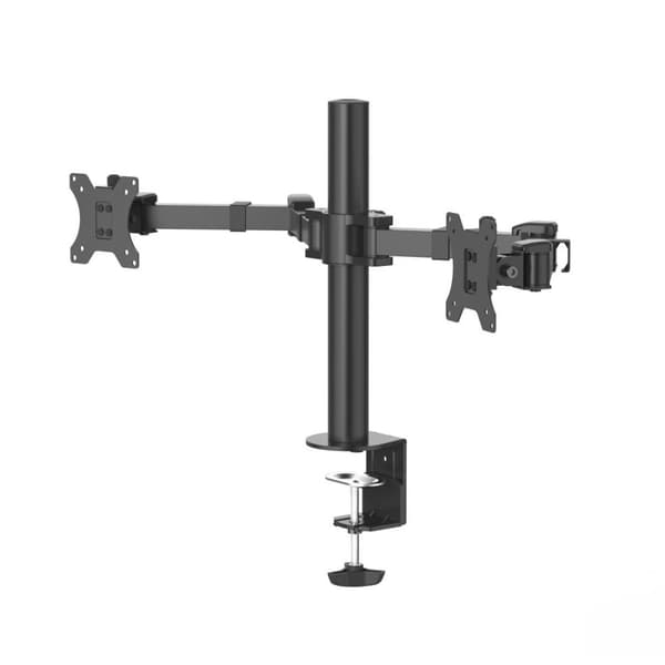 Hama Monitor Holder, 2 Monitors, Height-adjustable, Swivel/Tilt, 13" - 35" Sort