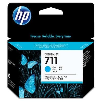 HP 711 original Ink cartridge CZ134A cyan standard capacity 3-pack