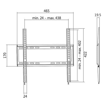 Logilink BP0009 TV Wall mount, 32–55", fix, 19,5mm | Logilink