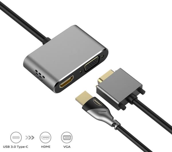 Platinet adapter USB-C - HDMI/VGA (45224)