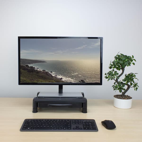 ACT Monitor stand extra wide with drawer, adjustable height Sort