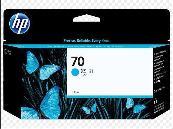 HP 70 original Ink cartridge C9452A cyan standard capacity 130ml 1-pack with Vivera Ink cartridge