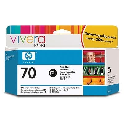 HP 70 original Ink cartridge C9449A photo black standard capacity 130ml 1-pack with Vivera Ink cartridge