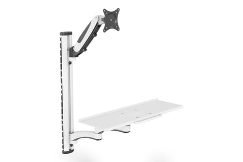 Ramię naścienne pojedyncze 1xLCD + klawiatura, max. 32" i 8kg uchylno-obrotowe 360° (PIVOT) Sort, Hvit