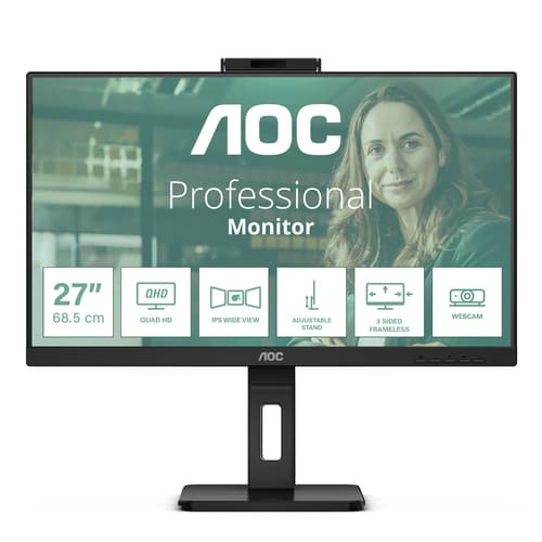 AOC Q27P3QW | 27 " | IPS | QHD | 16:9 | 75 Hz | 4 ms | 2560 x 1440 pixels | 350 cd/m² | HDMI ports quantity 2 Sort