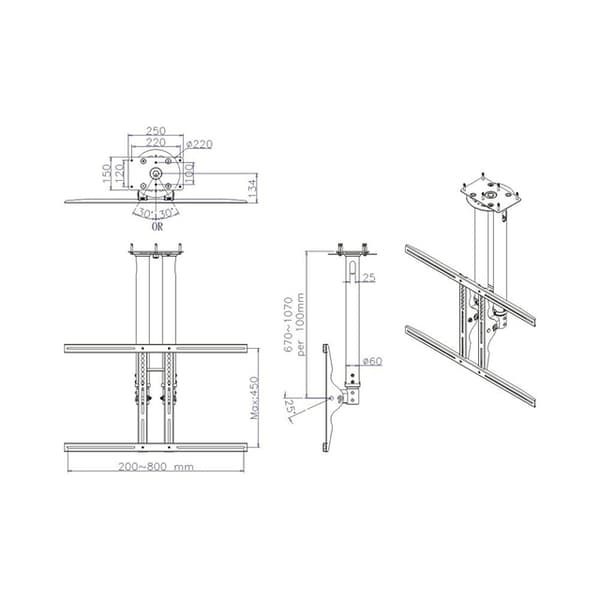 Uchwyt sufitowy PLASMA-C100
