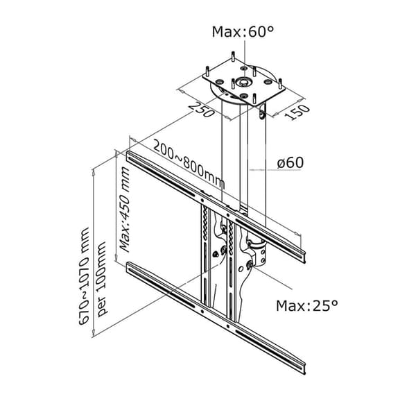 Uchwyt sufitowy PLASMA-C100