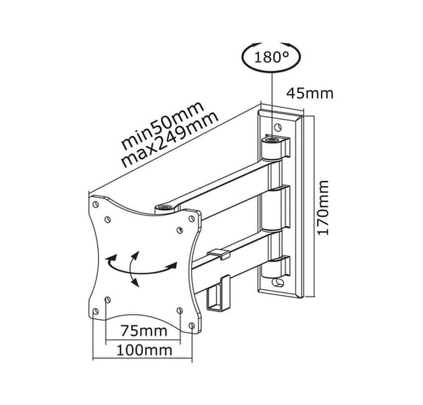 Neomounts FPMA-W820 Monitor/TV mount wall 10-27" - full motion
